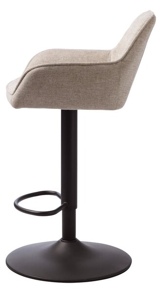 Bézs kárpitozott állítható magasságú-karfás bárszék (ülésmagasság 65 cm) Nolan – Unique Furniture