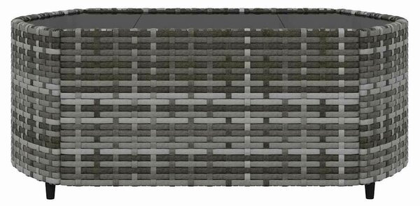 VidaXL 3 részes szürke polyrattan kerti ülőgarnitúra párnákkal