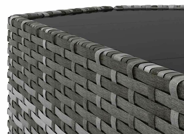 VidaXL 3 részes szürke polyrattan kerti ülőgarnitúra párnákkal