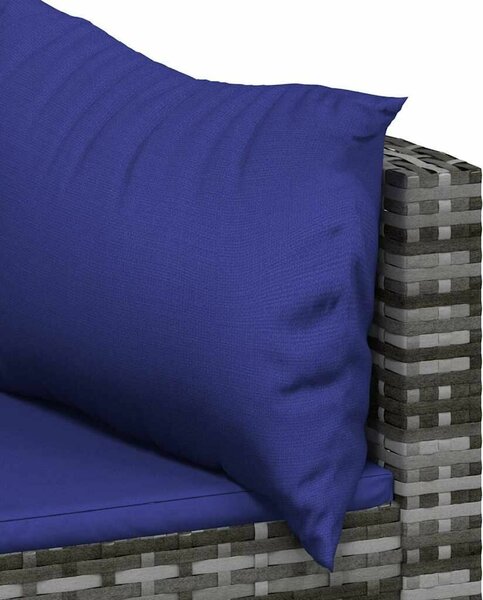 VidaXL 3 részes szürke polyrattan kerti ülőgarnitúra párnákkal