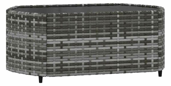 VidaXL 3 részes szürke polyrattan kerti ülőgarnitúra párnákkal