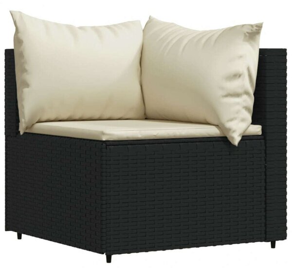 VidaXL Polyrattan Kerti Ülőgarnitúra - 3 részes - Fekete