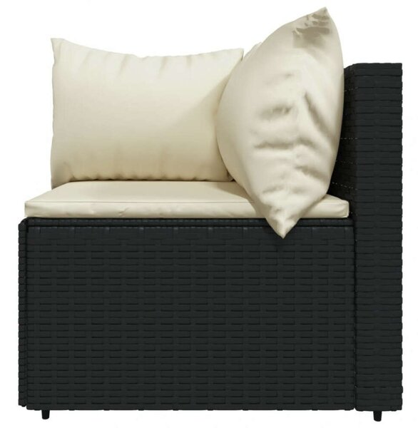 VidaXL Polyrattan Kerti Ülőgarnitúra - 3 részes - Fekete