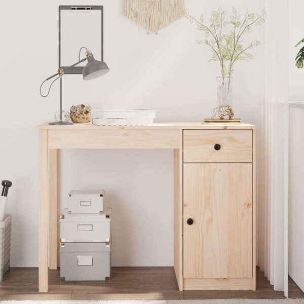 VidaXL tömör fenyőfa íróasztal 100 x 50 x 75 cm