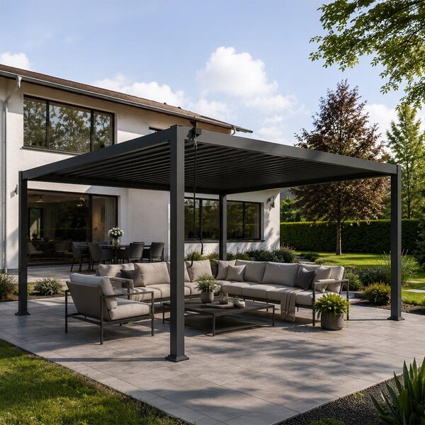Alumínium bioklimatikus pergola lamellákkal 4 x 3 M