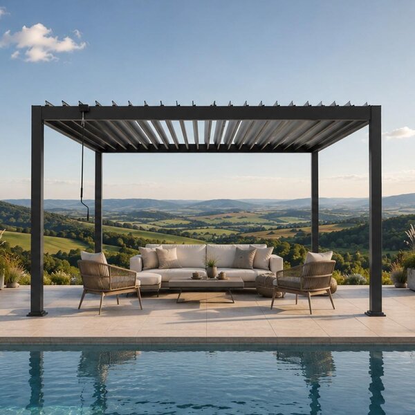 Alumínium bioklimatikus pergola lamellákkal 4 x 3 M