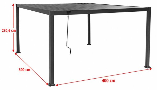Alumínium bioklimatikus pergola lamellákkal 4 x 3 M