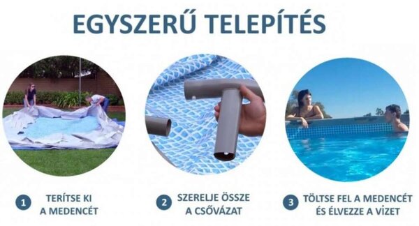 Intex Prism Ultra Frame 547x122cm Medence szett vízforgatóval, medence létrával és takaróval (26732NP) - szürke