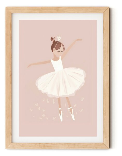 Falikép gyerekszobába - táncoló balerina A4 (21x30 cm)