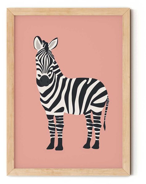 Zebra minimalista falikép gyerekszobába A4 (21x30 cm)