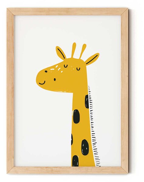 Zsiráf fej minimalista falikép gyerekszobába A4 (21x30 cm)