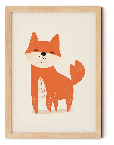 Róka minimalista falikép gyerekszobába A4 (21x30 cm)