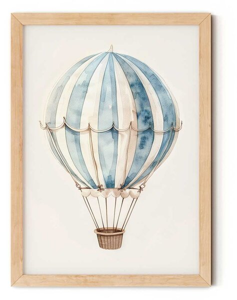 Akvarell hőlégballon falikép gyerekszobába A4 (21x30 cm)