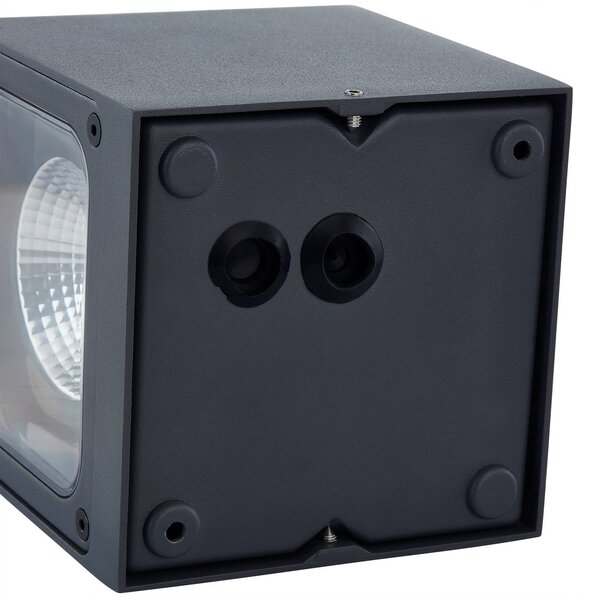 Lucande LED kültéri fali lámpa Merjem, 12 cm, fel/le, IP54, Alu / szürke / cink, Alumínium, Modern