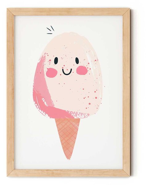 Mosolygó fagyi minimalista falikép gyerekszobába A4 (21x30 cm)