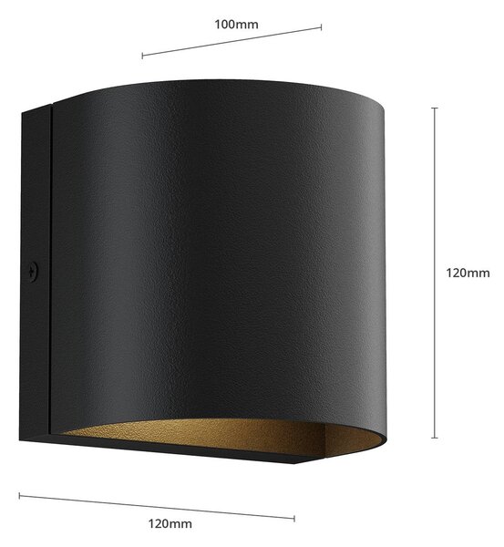 Lindby Gladis LED kültéri fali lámpa, Fekete, Alumínium, Modern