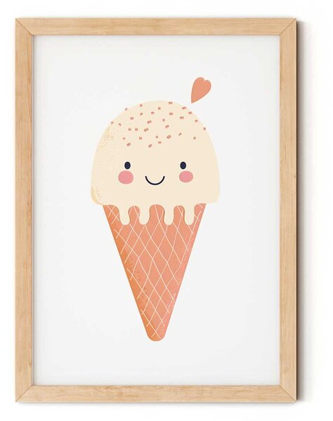 Vanília fagyi minimalista falikép gyerekszobába A4 (21x30 cm)