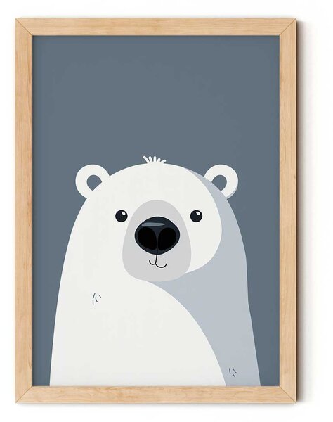 Jegesmedve minimalista falikép gyerekszobába A4 (21x30 cm)