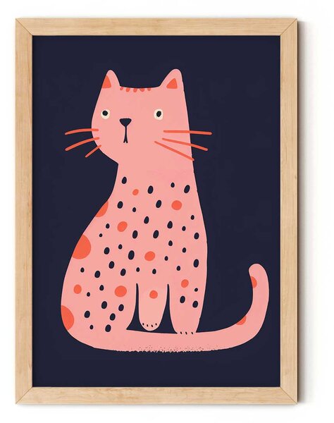Cica oldalról minimalista falikép gyerekszobába A4 (21x30 cm)