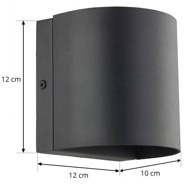Lindby Gladis LED kültéri fali lámpa, Fekete, Alumínium, Modern