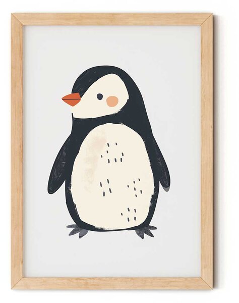 Pingvinbébi minimalista falikép gyerekszobába A4 (21x30 cm)