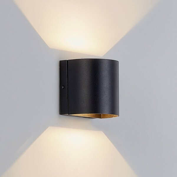 Lindby Gladis LED kültéri fali lámpa, Fekete, Alumínium, Modern