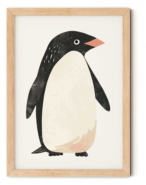 Pingvin minimalista falikép gyerekszobába A4 (21x30 cm)