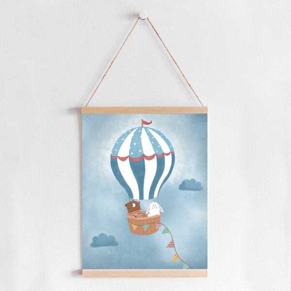 Hőlégballonos falikép gyerekszobába A4 (21x30 cm)