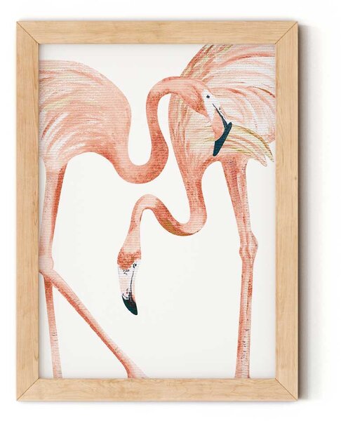 Púder flamingók gyerekszobai falikép A4 (21x30 cm)