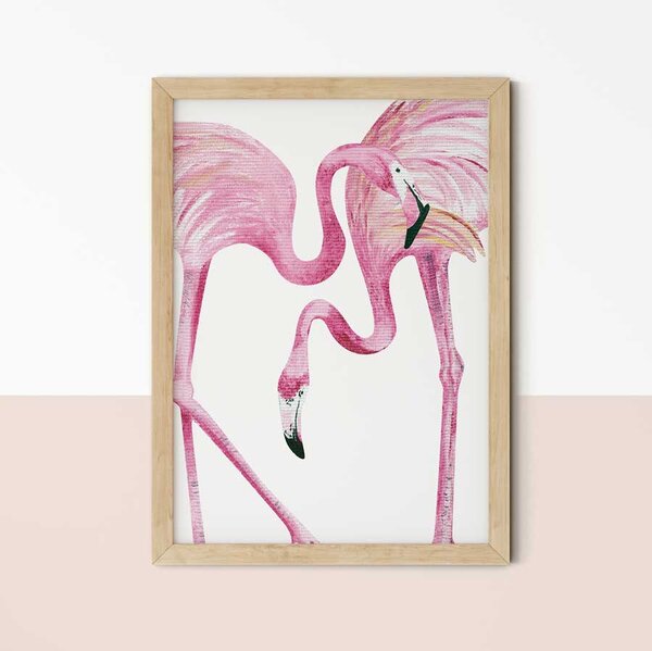 Flamingók gyerekszobai falikép A4 (21x30 cm)