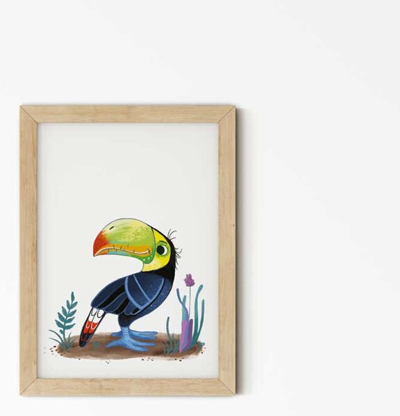 Tukán állatos gyerekszobai falikép A5 (15x21 cm)