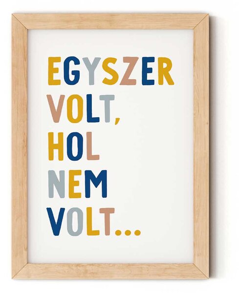 "Egyszer volt..." feliratú gyerekszobai falikép - "kanyon színvilág" A5 (15x21 cm)