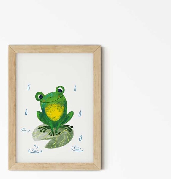 Béka állatos gyerekszobai falikép A5 (15x21 cm)