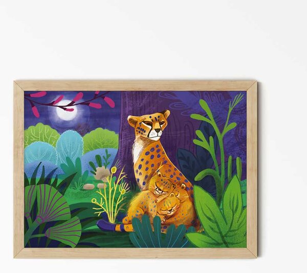 Alvó leopárd állatos gyerekszobai falikép A4 (21x30 cm)