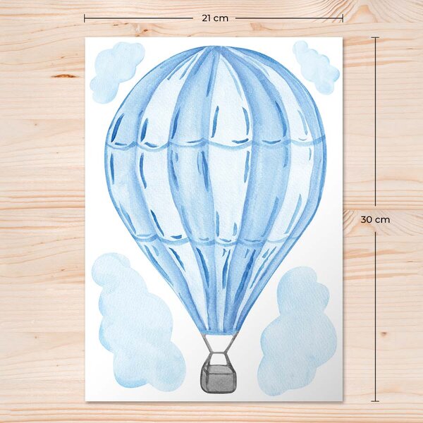 Akvarell hőlégballon falmatrica - választható színek és méretek Nagy hőlégballon (1db kb 28 cm-es)