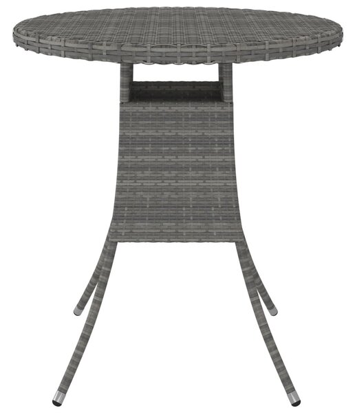 VidaXL szürke polyrattan kerti asztal 70 x 70 x 73 cm