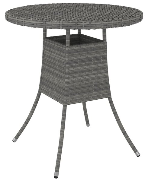 VidaXL szürke polyrattan kerti asztal 70 x 70 x 73 cm