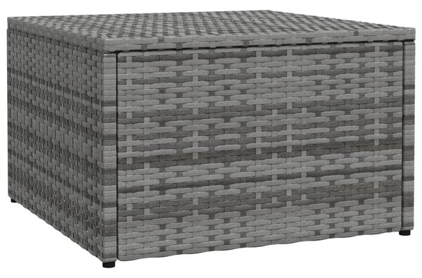 Szürke polyrattan kerti lábzsámoly párnával