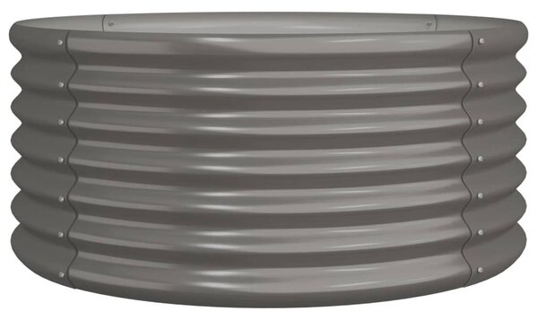 Szürke horganyzott acél kerti ültetőláda 80 x 80 x 36 cm