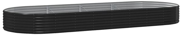 Antracitszürke horganyzott acél kerti magaságyás 373x140x36 cm