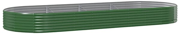 Zöld horganyzott acél kerti magaságyás 373x140x36 cm