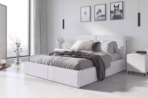HILTON kárpitozott ágy matrac nélkül 120×200 cm Fehér