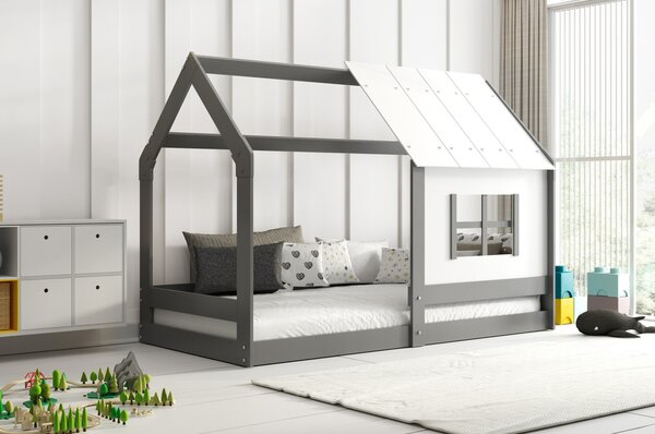 DOMEK gyerekágy ablakkal 80×160 cm Szürke