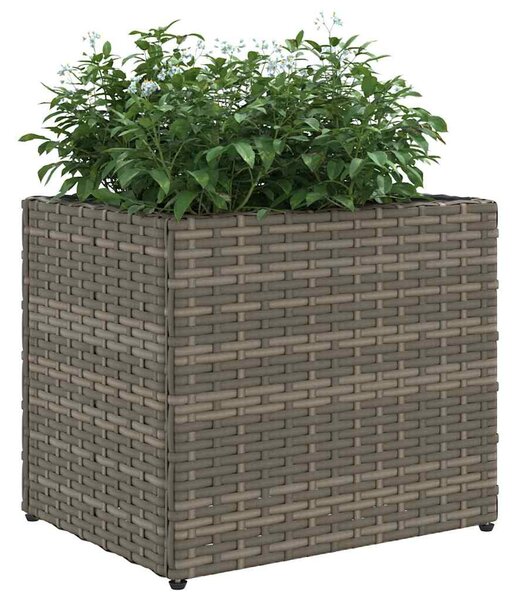 2 db szürke polyrattan kerti ültetőláda 36x30x32 cm