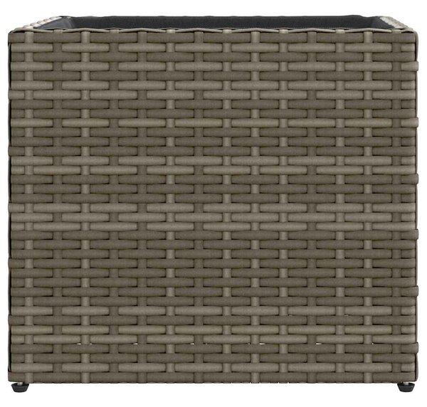 2 db szürke polyrattan kerti ültetőláda 36x30x32 cm