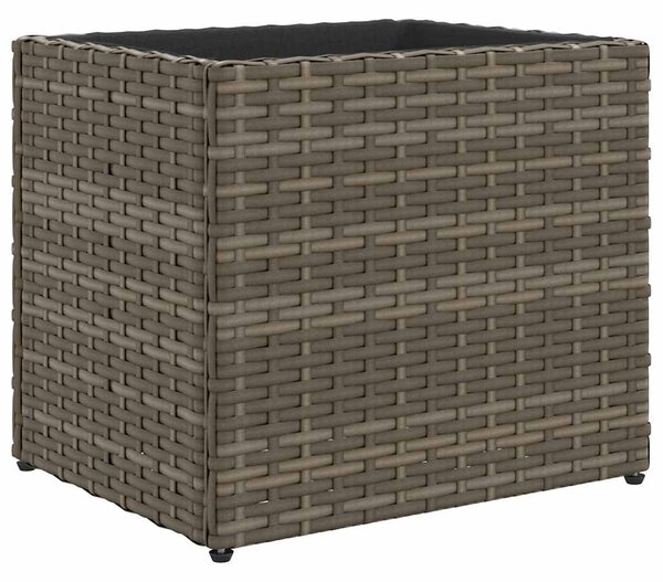 2 db szürke polyrattan kerti ültetőláda 36x30x32 cm