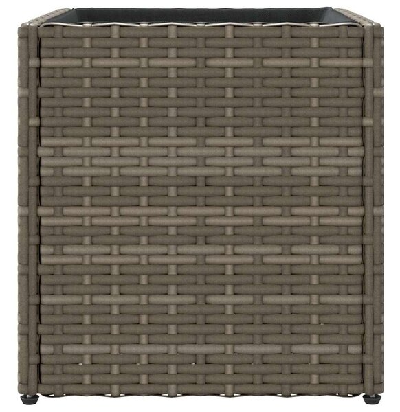 2 db szürke polyrattan kerti ültetőláda 36x30x32 cm