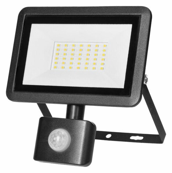 FARO S LED-es Reflektor PIR 30W, 2400lm, IP44, 4000K, Alumínium + üveg