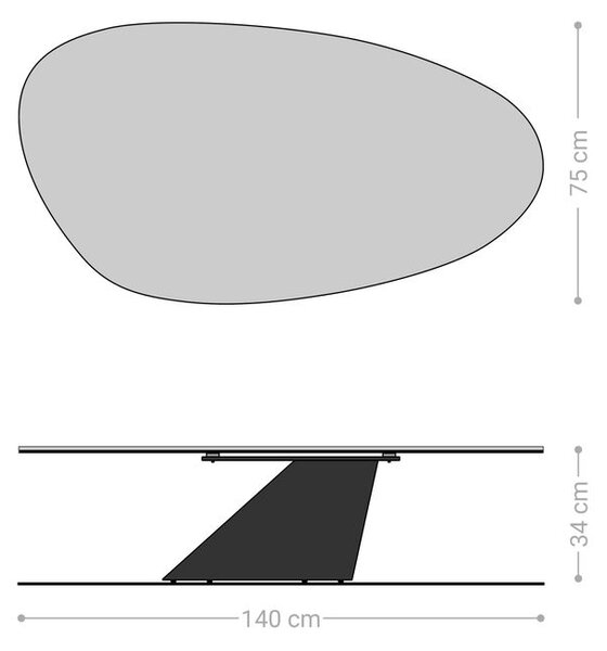DELIFE Dohányzóasztal Edge ovális 140x75 cm tölgy természetes kerek él Conis rozsdamentes acél szálcsiszolt
