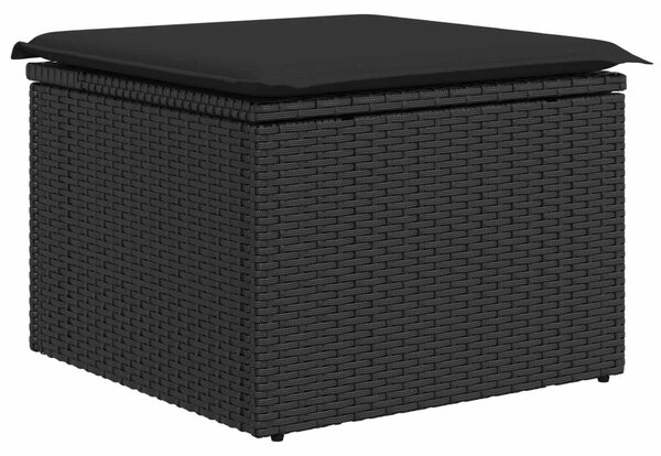 Kerti Kanapé Szett 6 db 5-Ülőhelyek száma Fekete Polyrattan